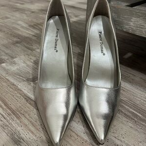Silver heels. 3” heel. Never worn.